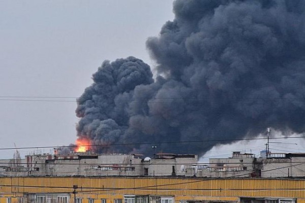 В Новомосковске горел Механический завод