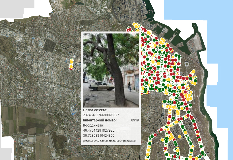 Інвентаризація та моніторинг стану зелених насаджень за допомогою ГІС технологій