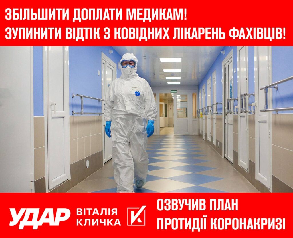 Заходи для подолання наслідків коронакризи пропонує “УДАР Віталія Кличка”