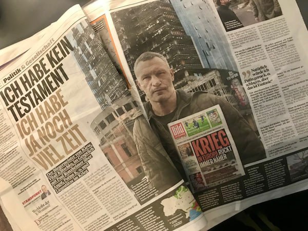 «Свій особистий нокаут Путін зараз переживає на фронті», – Кличко в інтерв’ю Bild